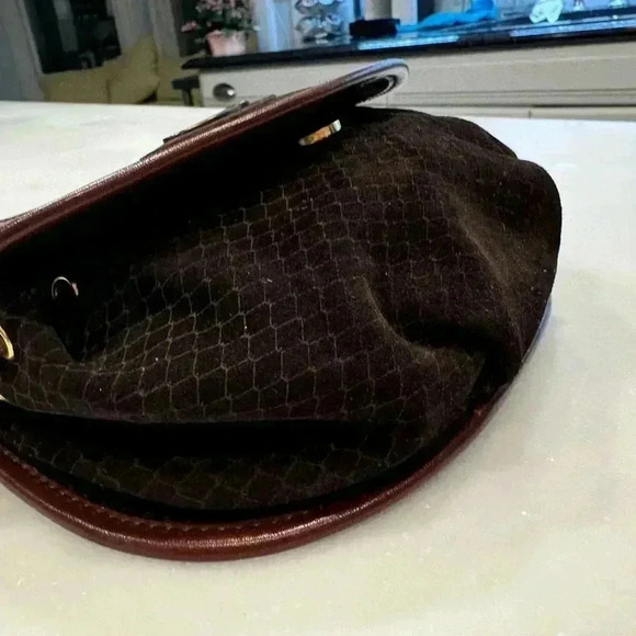 Fortuna brown croc embossed suede & leather small crossbody bag. - Picture 4 of 16